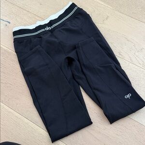 ALO Yoga Kids Black Leggings with White Trim
